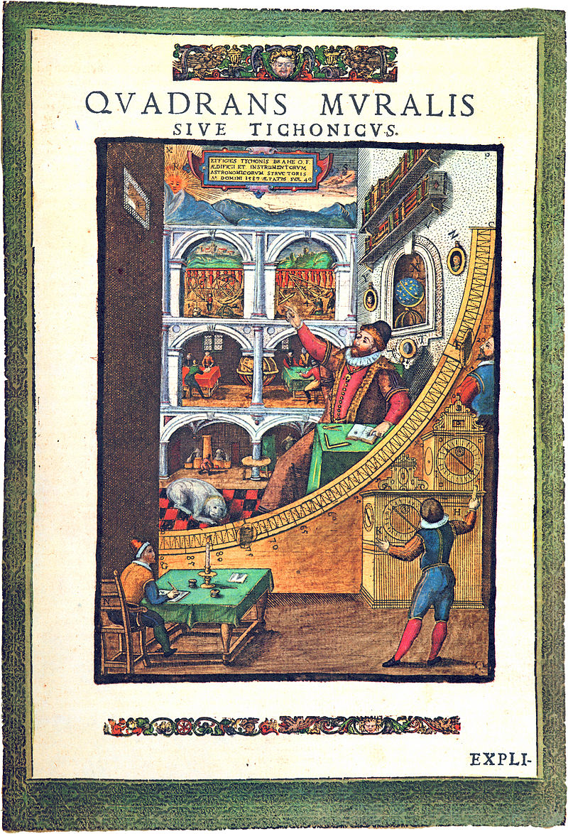 El gran cuadrante mural de Tycho Brahe. Astronomiae instauratae mechanica, Tycho Brahe, 1598. Wikimedia Commons